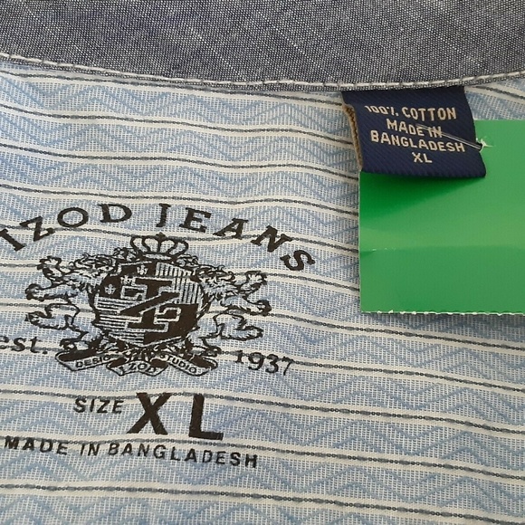 IZOD Jeans Men SZ XL Shirt Plaid Button Front NWOT - Picture 5 of 8